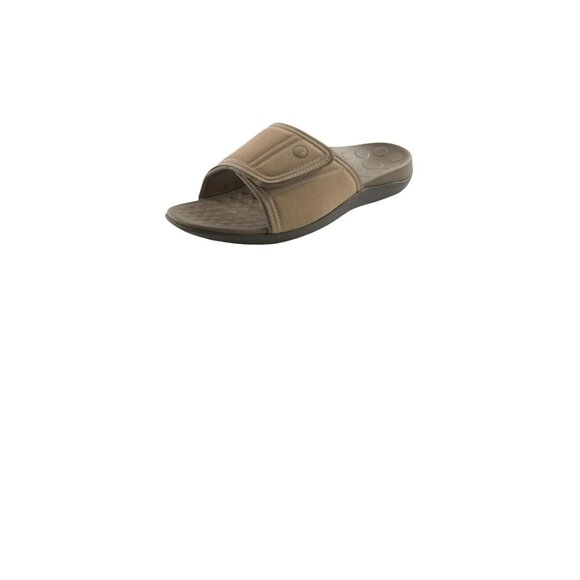 Vionic Kiwi Women's Motion  Orthotic Slide Sandals Size 9 Tan Adjust Hook  Loop - Picture 1 of 13